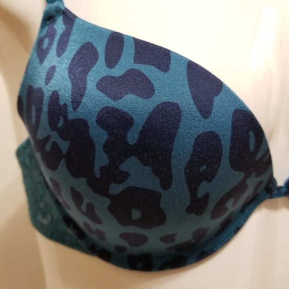 Aerie bra 34C push-up leopard cheetah animal print unlined floral lace wings - Picture 6 of 15